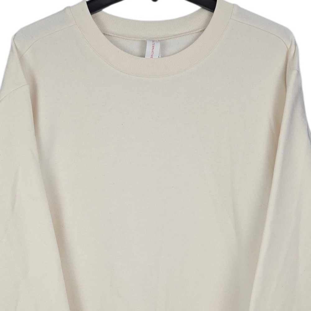 Alternative Apparel Sweatshirt Women XL Cream Fleece Crewneck Soft Oversized New